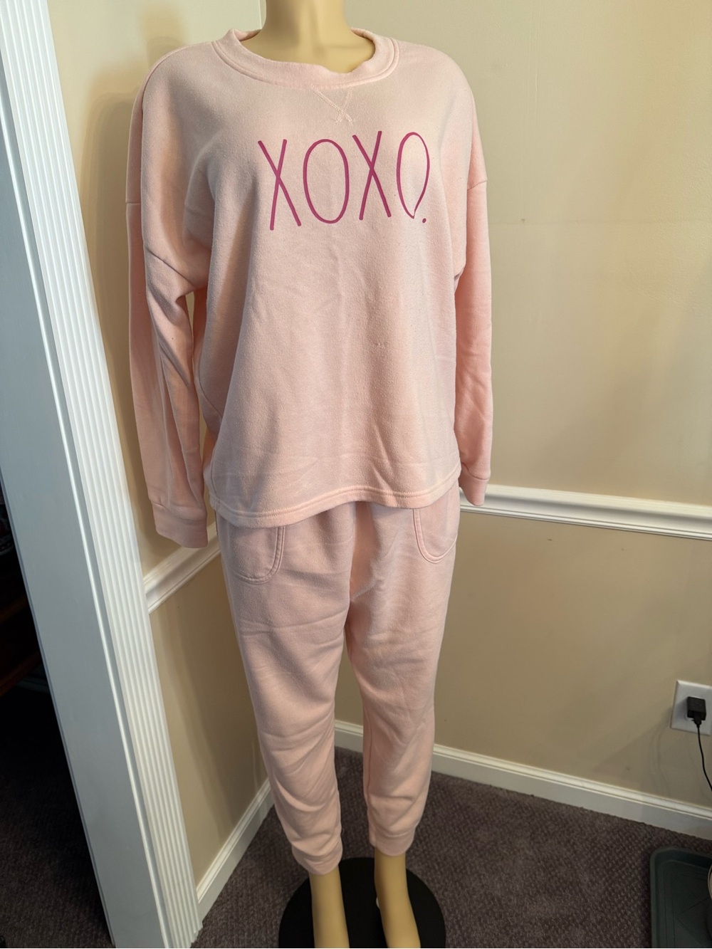 Rae Dunn Pink XOXO Two-Piece Loungwear Set